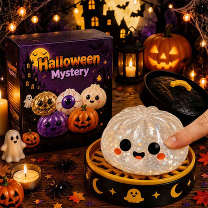 5.5cm/10cm Halloween Ghost Dumpling Pressure Squishies Slow Rising Stress Relief Fidget Toy for Kids Adults Anti-Anxiety Gift