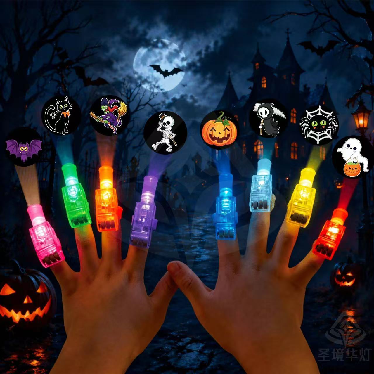 Halloween LED Projection Finger Ring