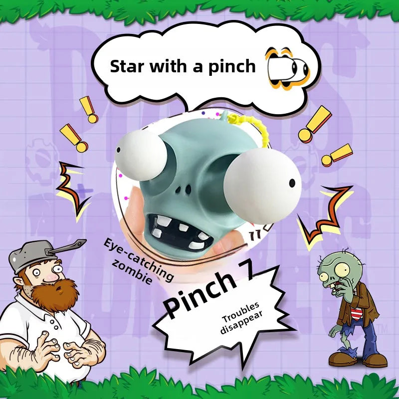 Plant Vs. Zombie Pea Shooter Prank Toys Zombies Blowing Bubbles and Bursting Eyes Decompressing Pinching Toy Prank Toy Idea Gift