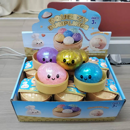 Hot! Dumpling Stress Balls Fidget Sensory Toy Squeeze Dough Ball Stress Relief Toys for Halloween Prank Toys  Gifts wholesale