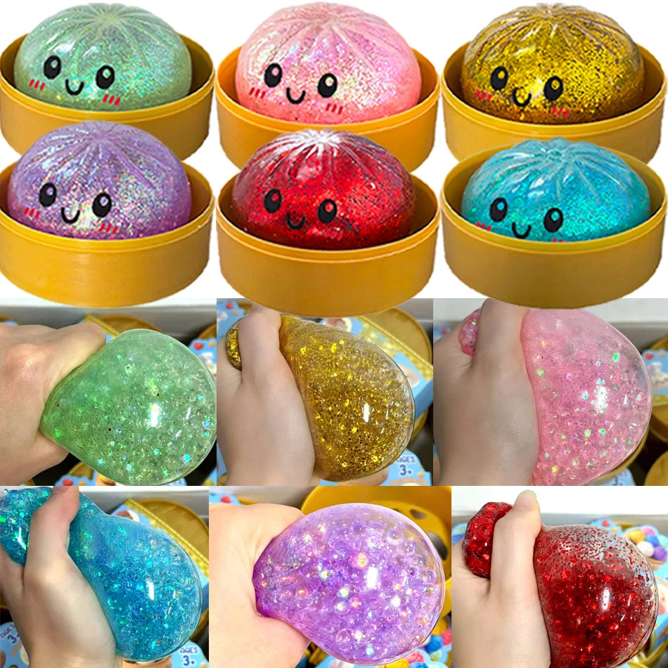 Hot! Dumpling Stress Balls Fidget Sensory Toy Squeeze Dough Ball Stress Relief Toys for Halloween Prank Toys  Gifts wholesale