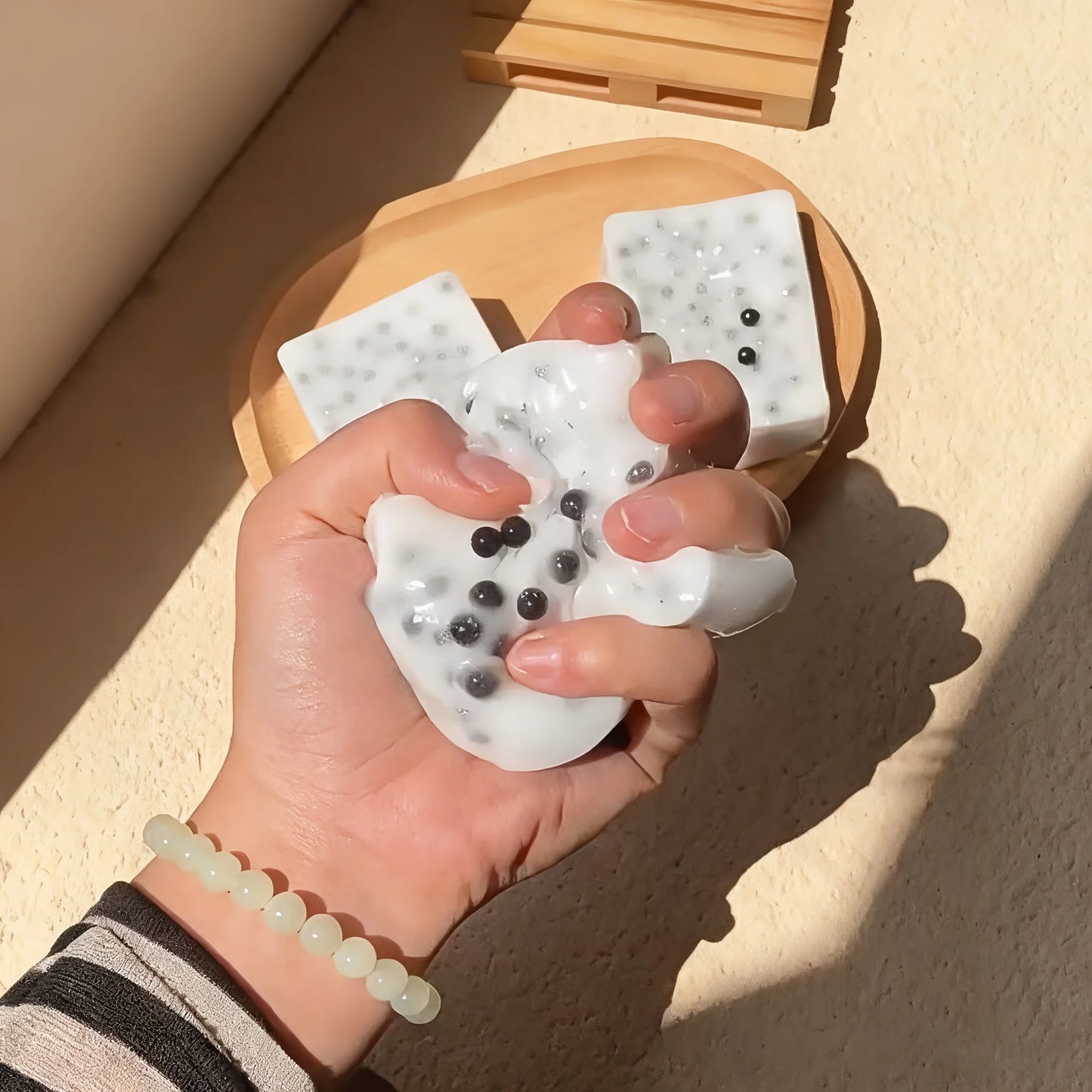 1Pc Stress-Relief Squeeze Toy Tofu Shaped Pop Pimples Creative Novelty Toys Desktop Decoration Halloween Christmas Gifts Decor