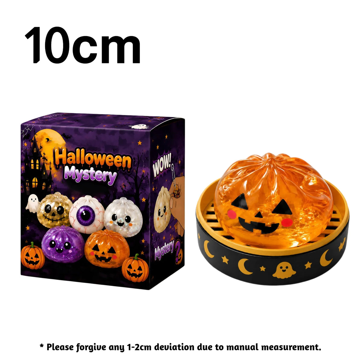 5.5cm/10cm Halloween Ghost Dumpling Pressure Squishies Slow Rising Stress Relief Fidget Toy for Kids Adults Anti-Anxiety Gift