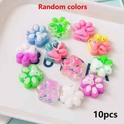 10Pcs Mini Cute Cat Claw Squishy Fidget Toys Plush Stress Relief Pinch Toys for Halloween Christmas Party Favors Goodie Bag
