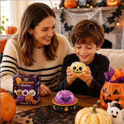 5.5cm/10cm Halloween Ghost Dumpling Pressure Squishies Slow Rising Stress Relief Fidget Toy for Kids Adults Anti-Anxiety Gift