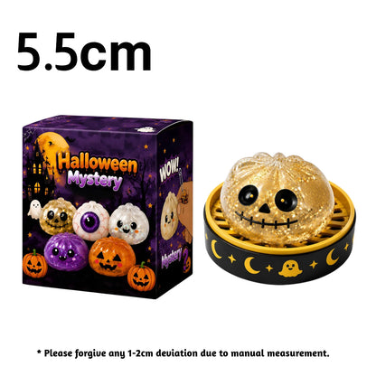 5.5cm/10cm Halloween Ghost Dumpling Pressure Squishies Slow Rising Stress Relief Fidget Toy for Kids Adults Anti-Anxiety Gift