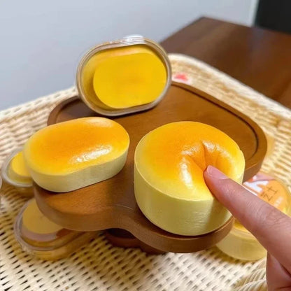 1Y-1PC Squishy Realistic Cheese Cake Slow Rebound Stress Relief Decompression Semi-Cooked Cheese Prank Toys Sticky Fingers