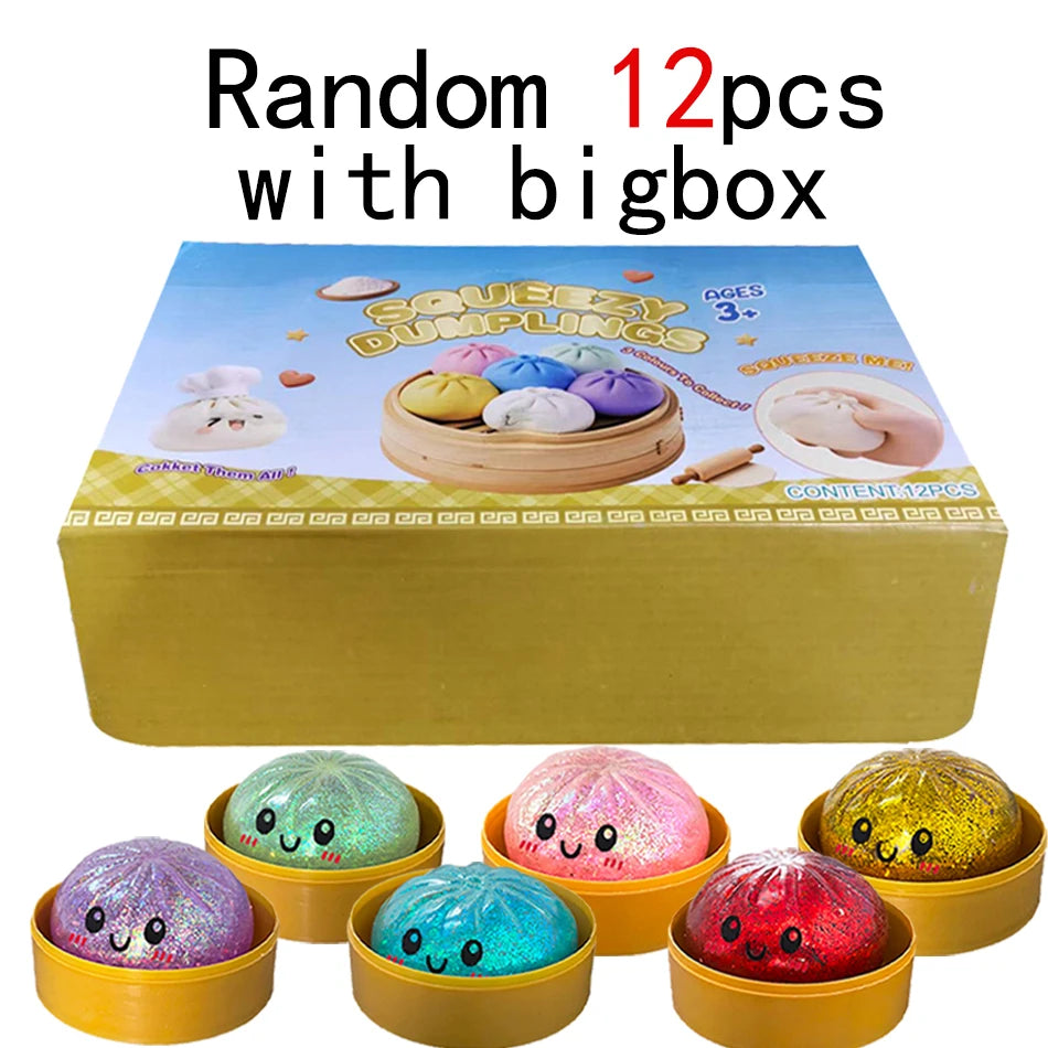 Hot! Dumpling Stress Balls Fidget Sensory Toy Squeeze Dough Ball Stress Relief Toys for Halloween Prank Toys  Gifts wholesale
