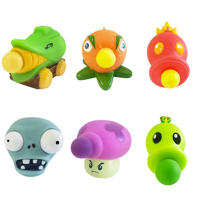 Plant Vs. Zombie Pea Shooter Prank Toys Zombies Blowing Bubbles and Bursting Eyes Decompressing Pinching Toy Prank Toy Idea Gift